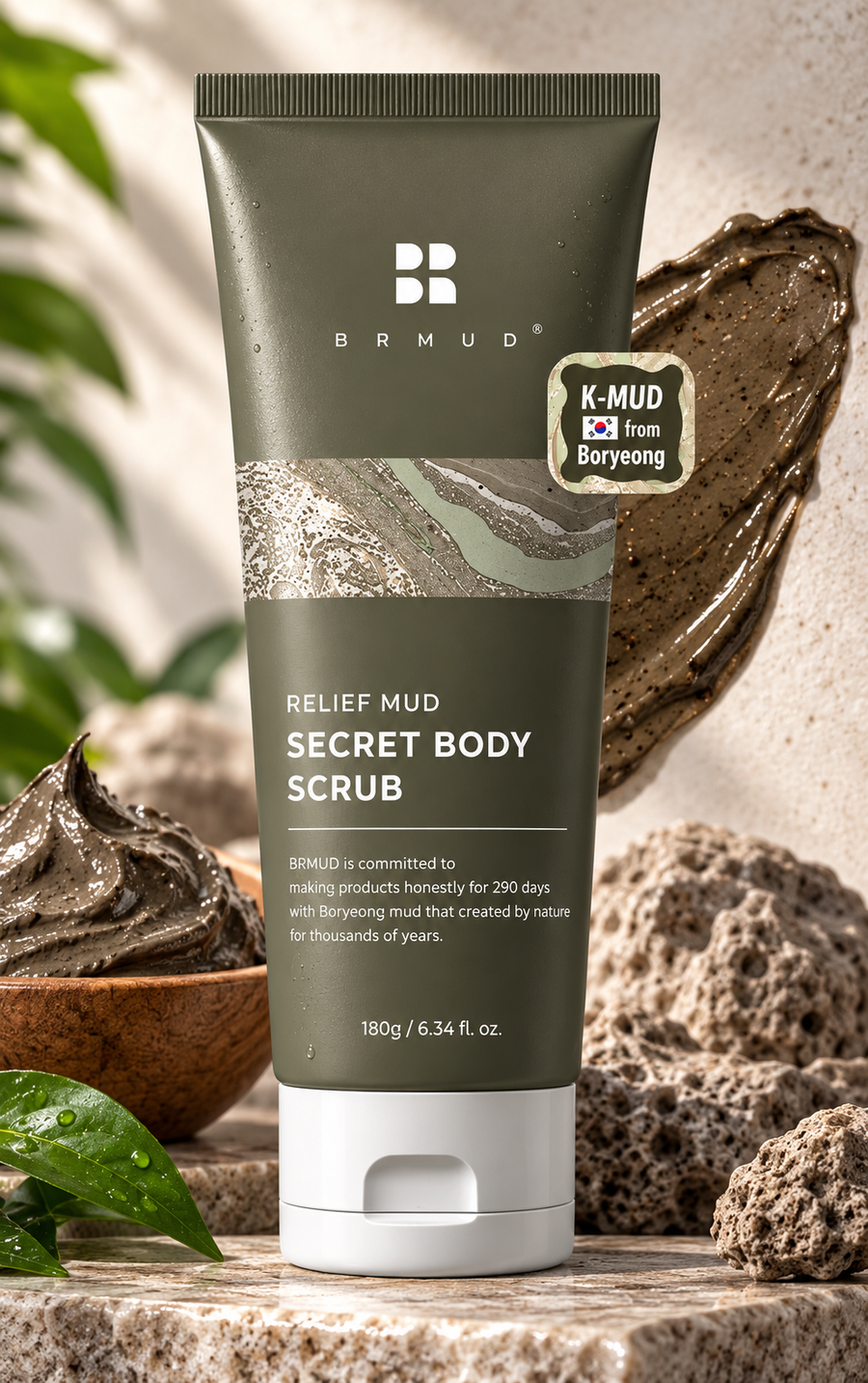 BRMUD Boryeong Mud Body Scrub for Ingrown Hair & Exfoliation