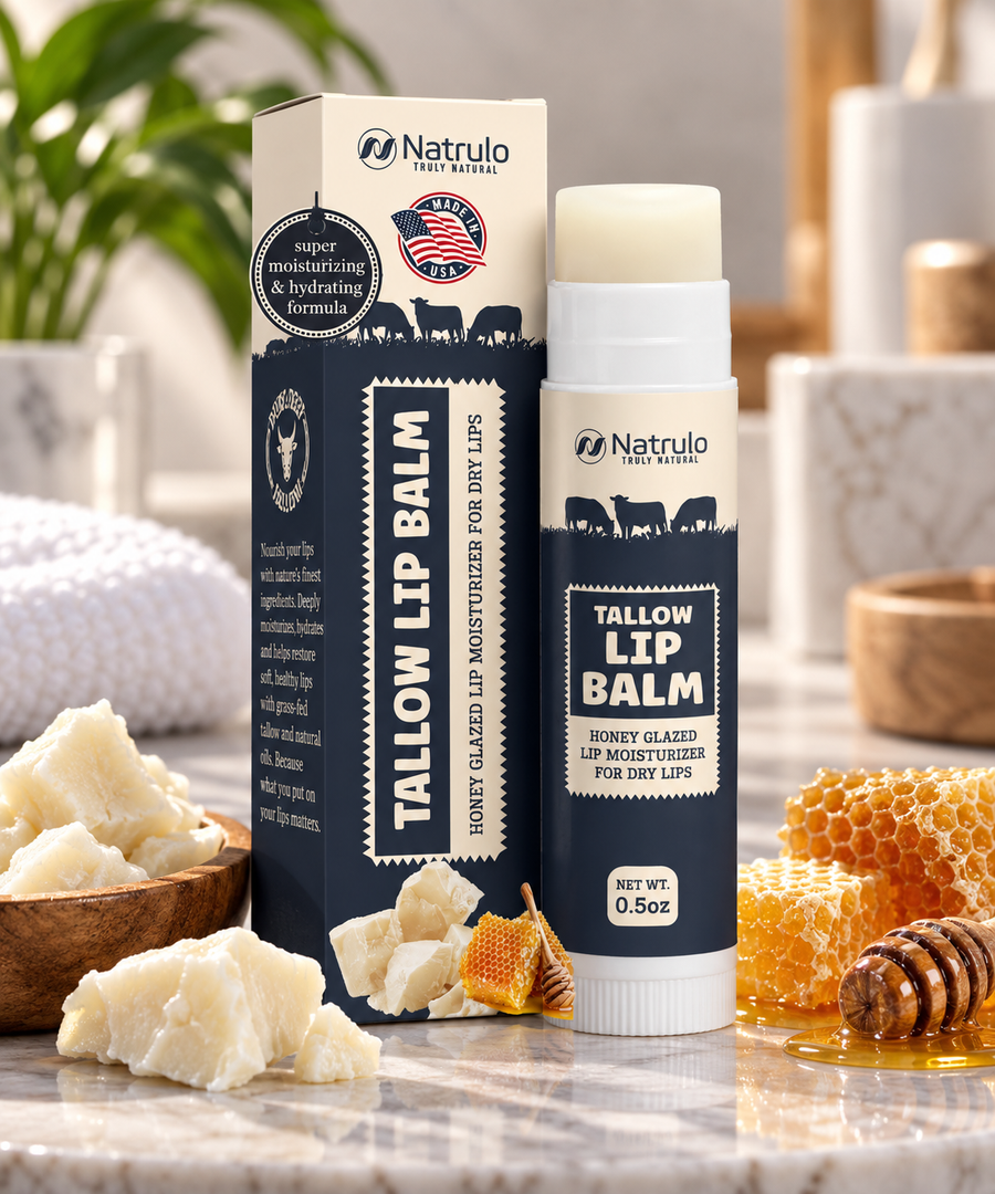 Grass-Fed Beef Tallow & Beeswax Lip Balm