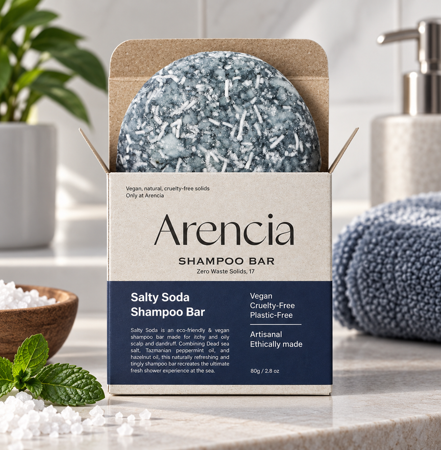 ARENCIA Salty Soda Shampoo Bar